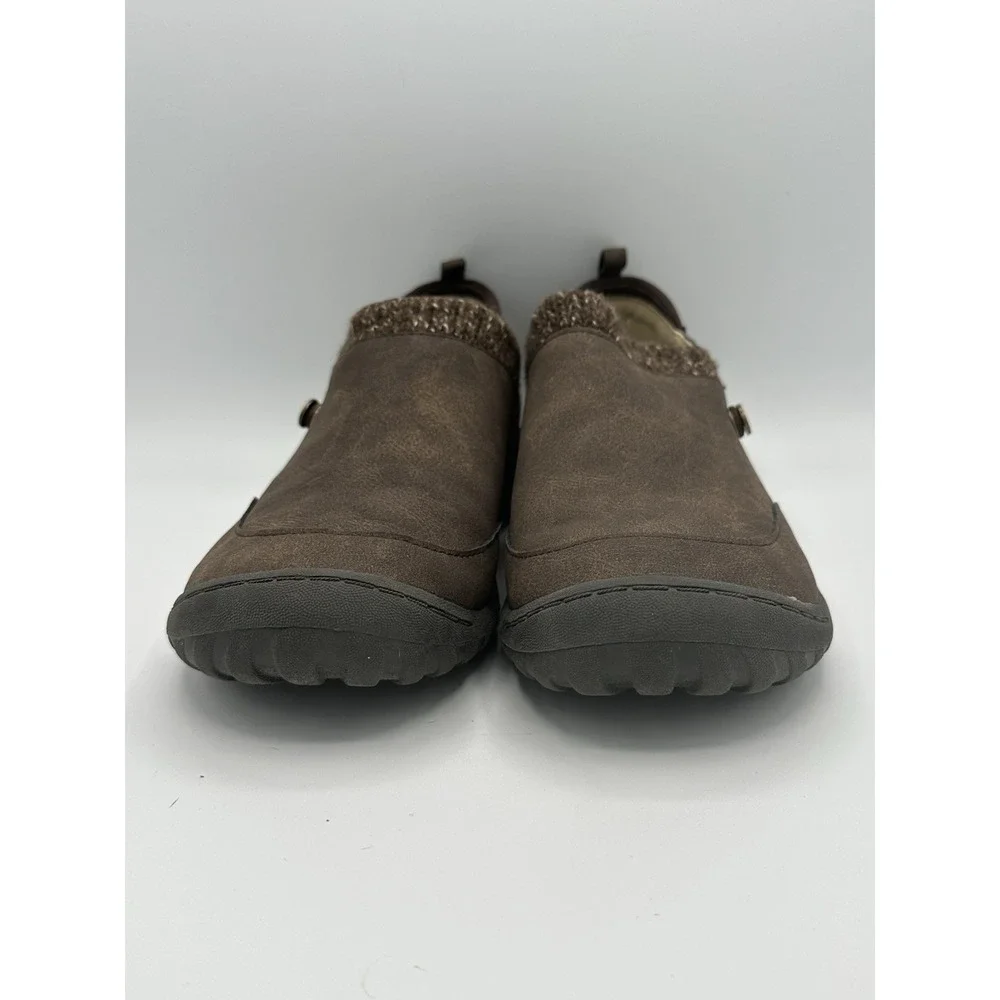 JSport Alice Boots Womens 7.5 M Winter Snow Slip On Round Toe Leather Brown